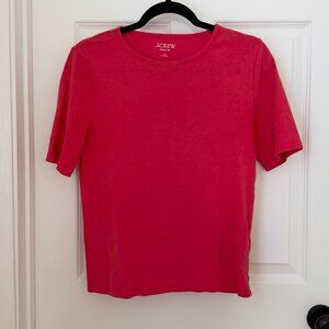 J.Crew Womens Crew Neck Perfect Fit Short Sleeve T-Shirt Red Size Large